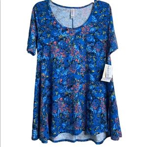 LulaRoe Perfect T Shirt Top Blouse Blue Size XXS